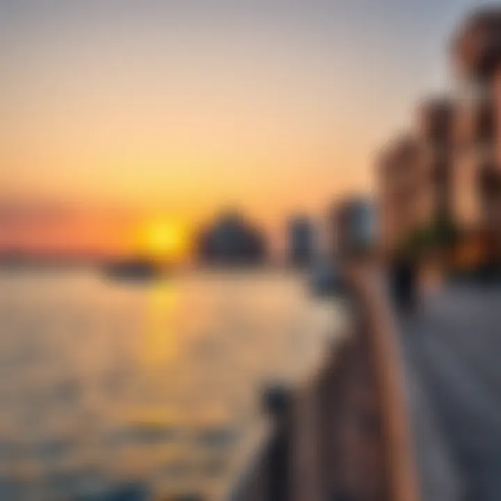 Sunset Over Yas Island Waterfront Scenic sunset over Yas Island waterfront, reflecting the serene lifestyle and investment potential