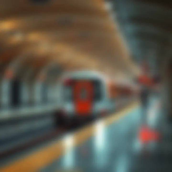 Metro Train Arrival at Station in Dubai Metro train arriving at a station in Dubai