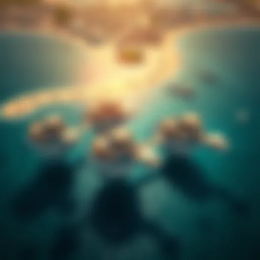 Breathtaking view of the Floating Seahorse villas above and below water