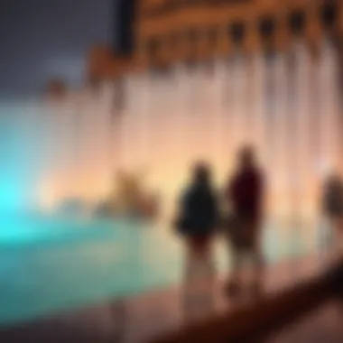 Visitors enjoying the captivating show of the Dubai Mall Fountain