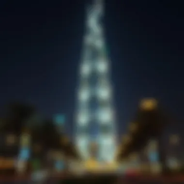 Illuminated Elegance of Future Tower 3 at Night Nighttime illumination of Future Tower 3 enhancing its unique silhouette