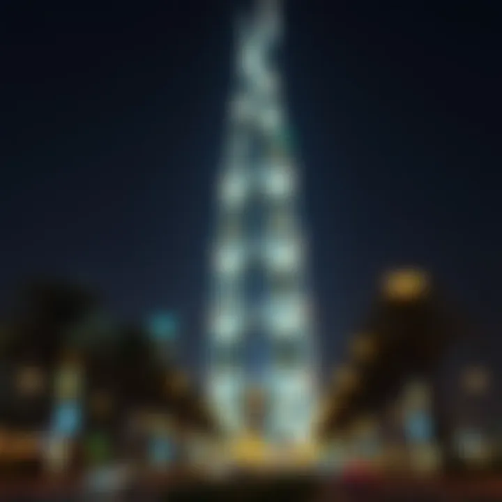 Illuminated Elegance of Future Tower 3 at Night Nighttime illumination of Future Tower 3 enhancing its unique silhouette