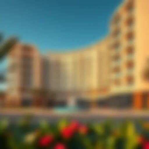 Exterior view of Golden Sands Five Hotel Apartments showcasing modern architecture