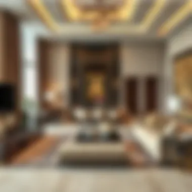 Luxurious Interior Design of Hotel Apartment Elegant interior of a hotel apartment featuring plush furnishings and contemporary design