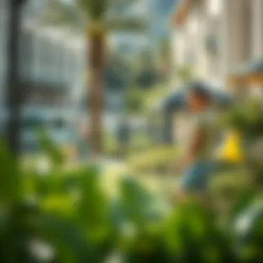 Community Engagement in Eco-Friendly Activities Residents engaging in eco-friendly activities within a green neighborhood park