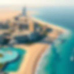 Panoramic view of Jebel Ali Beach showcasing the azure waters and golden sands
