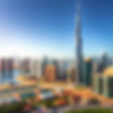 Panoramic skyline of Jumeirah Lake Towers