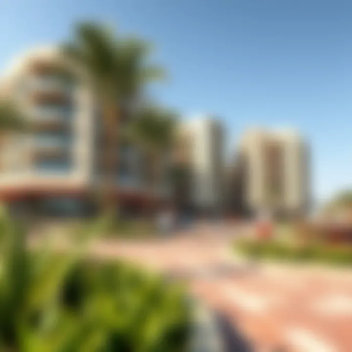 Vibrant lifestyle scene at Jumeirah Bay Islands featuring recreational facilities and green spaces