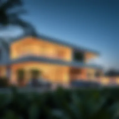 Architectural rendering of a luxury villa on Jumeirah Bay Islands highlighting modern design elements