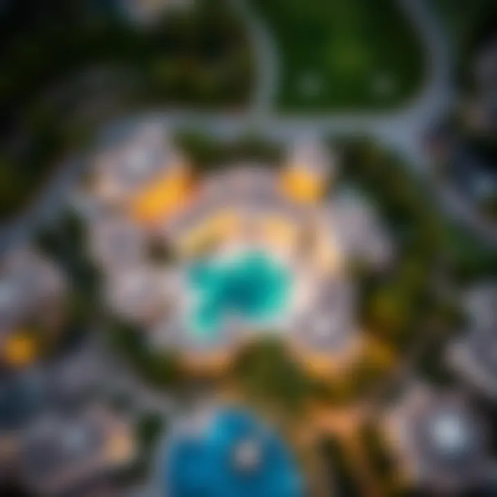 Aerial View of Fire Course and Luxury Homes Aerial shot of the Fire Course with surrounding luxury properties