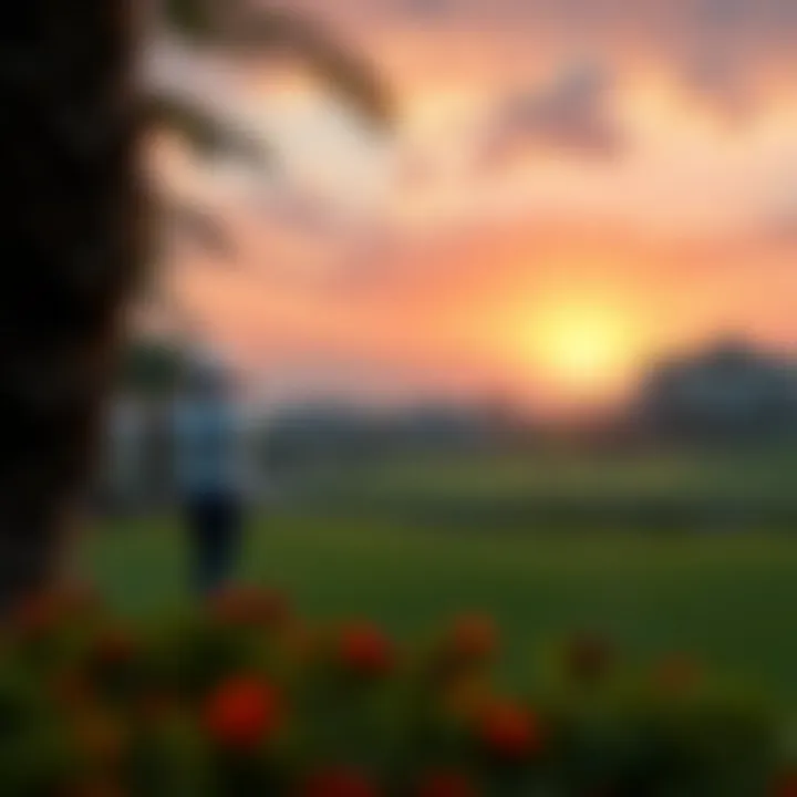 Golfers on the Fire Course Golfers enjoying a round on the Fire Course amidst scenic views