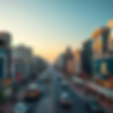 Panoramic view of Khalid Bin Waleed Road showcasing its vibrant urban structure