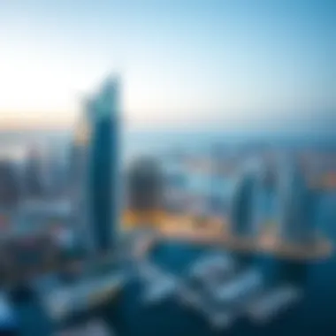 Panoramic view of Dubai Marina surrounding Marina Heights Tower