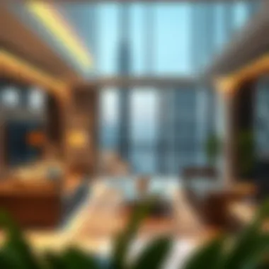 Interior design showcasing a modern apartment in Marina Heights Tower