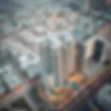 Aerial view of Maryah Plaza showcasing its modern architecture and layout.