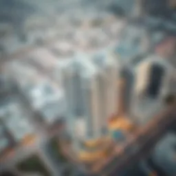 Aerial view of Maryah Plaza showcasing its modern architecture and layout.