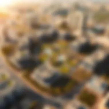 Aerial view of the Masaar Project Aerial view of the Masaar Project showcasing green spaces