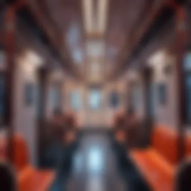 Luxurious Interior of Dubai Metro Trains Interior view of a modern Dubai Metro train showcasing passenger comfort