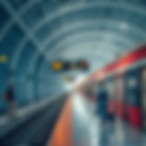 Dubai Metro station with commuters