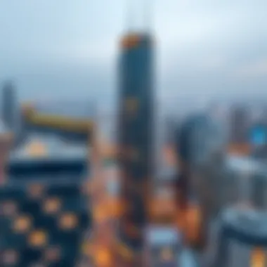 Aerial view of Nation Towers showcasing the architectural design against the Dubai skyline
