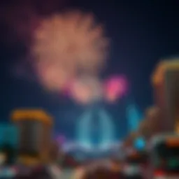 Spectacular fireworks illuminating the night sky during UAE National Day celebrations