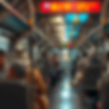 Passengers using the Dubai Airport Freezone Metro for their daily commute