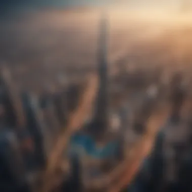 Burj Khalifa: The Icon of Dubai's Skyline Aerial view of Downtown Dubai with Burj Khalifa