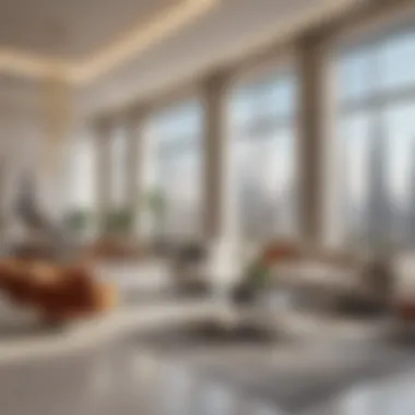 Exquisite Interiors of Downtown Dubai Residences Luxurious interior of a high-end apartment in Downtown Dubai