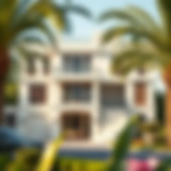 Elegant Villa: Luxury Living in Dubai An elegant villa with lush landscaping in a Dubai community