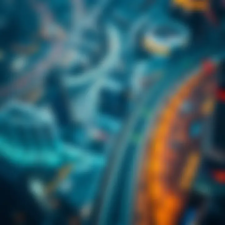 Aerial View of the Dubai Metro Aerial view of the Dubai Metro showcasing its sleek design and urban landscape.