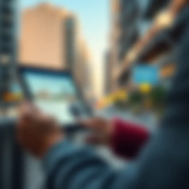 Accessing Government Resources A close-up of a user navigating a government website on a tablet