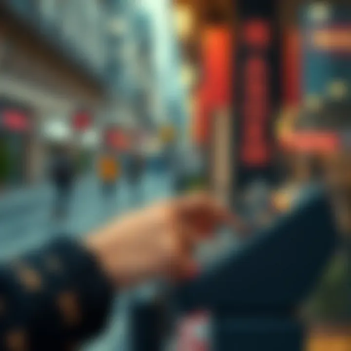 Convenient Payments with the Nol Card User tapping Nol Card on a payment terminal