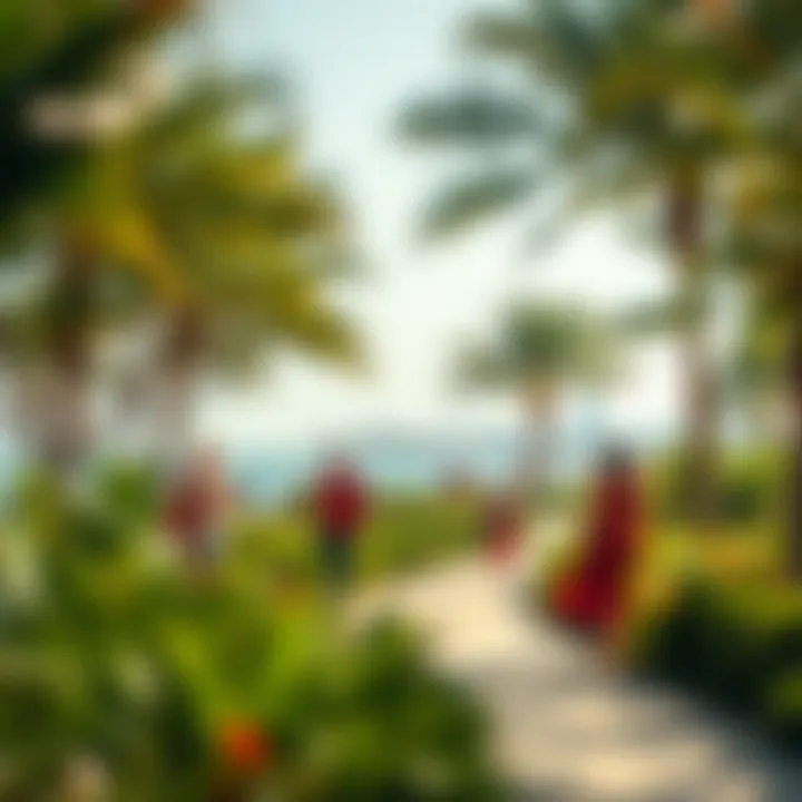 Natural Pathways of Noor Island Visitors enjoying the natural pathways and landscapes of Noor Island.