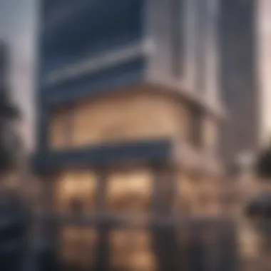 Modern Banking Facilities in Dubai Modern bank building in Dubai showcasing financial services