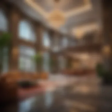 Welcoming Atmosphere in the Hotel Lobby Vibrant lobby area featuring sophisticated decor and ambiance