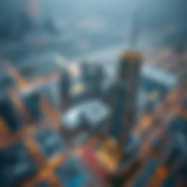 Aerial View of Polaris Tower and its Market Impact Aerial perspective of Polaris Tower highlighting its market significance