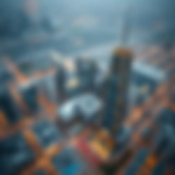 Aerial View of Polaris Tower and its Market Impact Aerial perspective of Polaris Tower highlighting its market significance