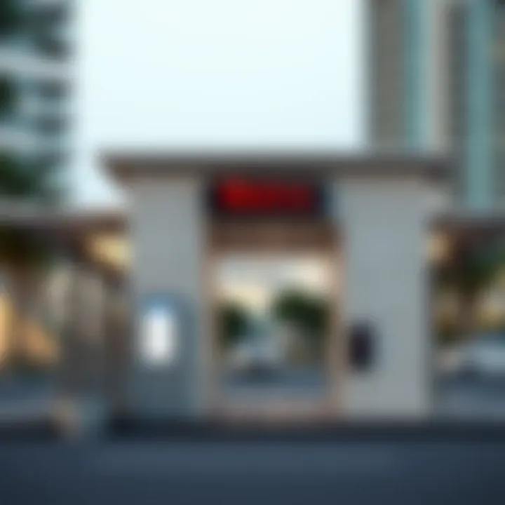 Metro Access Point Close to Palm Jumeirah Metro station entrance with signage