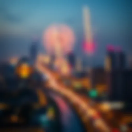 Celebration of Culture in Dubai Dubai skyline with fireworks during a public holiday