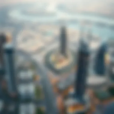 Luxury Living in Dubai's Skyline Aerial view of luxury residential developments in Dubai