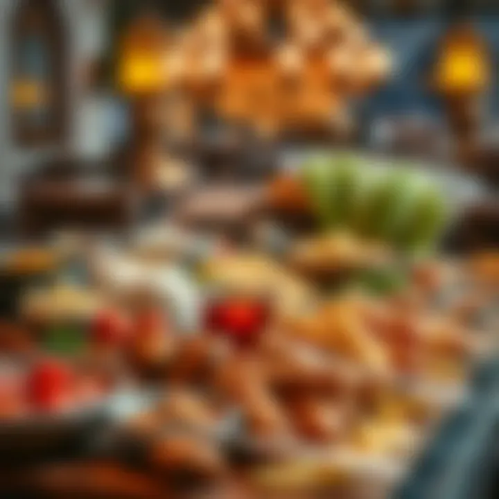 Delicious Iftar Spread Traditional Iftar meal showcasing a variety of local delicacies.