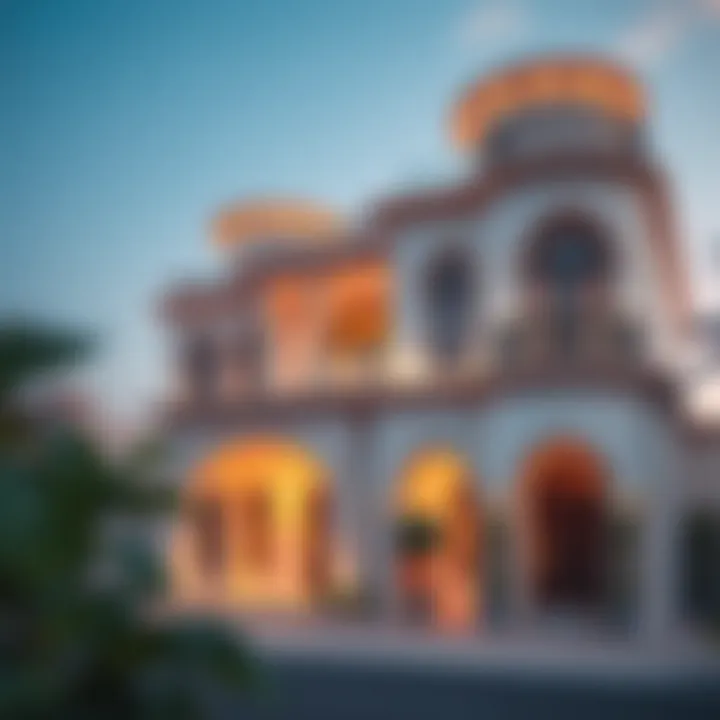 Luxurious villa exterior in Al Zahya