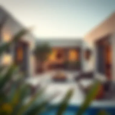 Outdoor area of a villa showcasing relaxation space