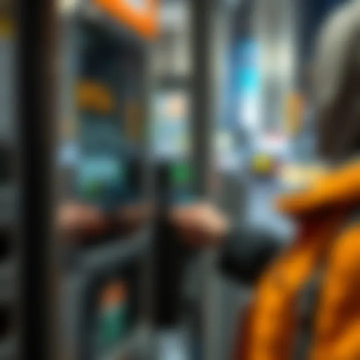 User recharging RTA Dubai Nol Card at a machine