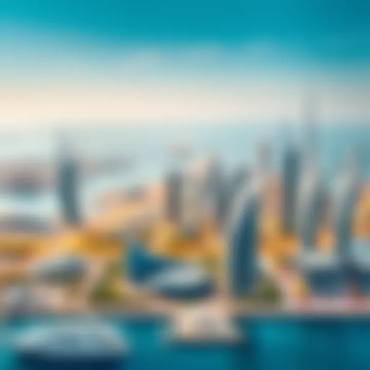 Aerial view of Reem Island showcasing modern architecture