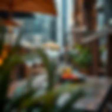 Stylish outdoor seating area in DIFC