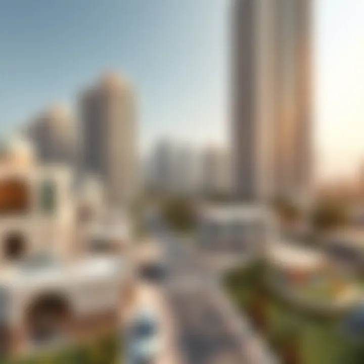 Surrounding Neighborhood of Safa Tower 2 Panoramic view of the neighborhood surrounding Safa Tower 2, emphasizing local amenities