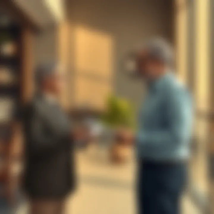 Negotiation Between Tenant and Landlord Tenant and landlord negotiating terms of rental agreement