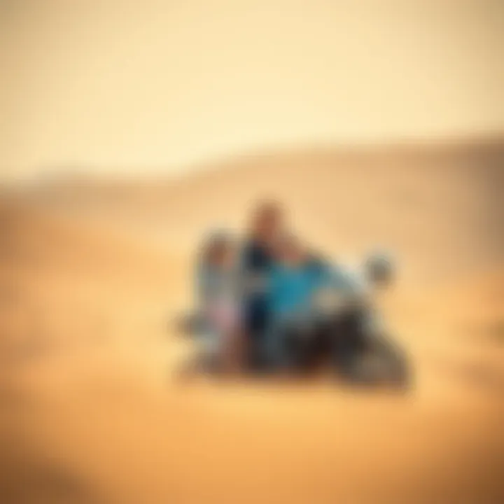 Desert Family Adventure Family enjoying outdoor adventure in Dubai desert