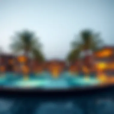 Resort Pool Oasis Luxurious resort pool with palm trees